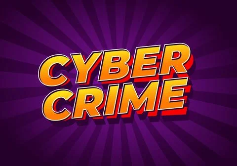 Cyber crime. Text effect in bold fonts with modern colors Stock Illustration