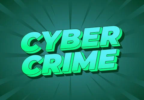 Cyber crime. Text effect in bold fonts with modern colors Stock Illustration