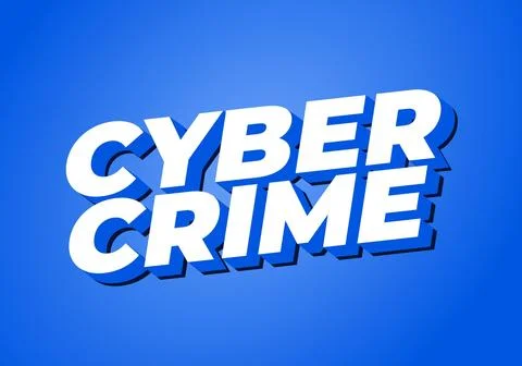 Cyber crime. Text effect in bold fonts with modern colors Stock Illustration