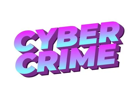 Cyber crime. Text effect in bold fonts with modern colors Stock Illustration