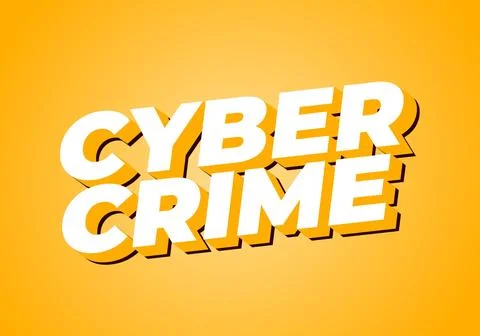 Cyber crime. Text effect in bold fonts with modern colors Stock Illustration