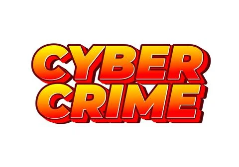 Cyber crime. Text effect in bold fonts with modern colors Stock Illustration