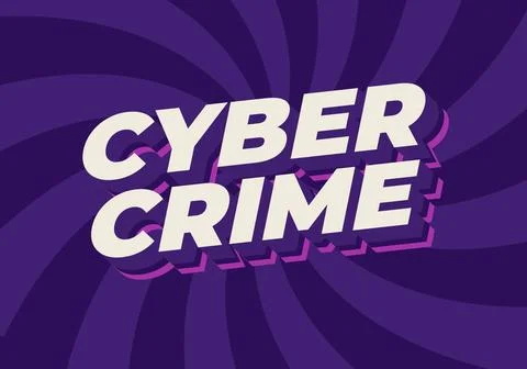 Cyber crime. Text effect in bold fonts with modern colors Stock Illustration
