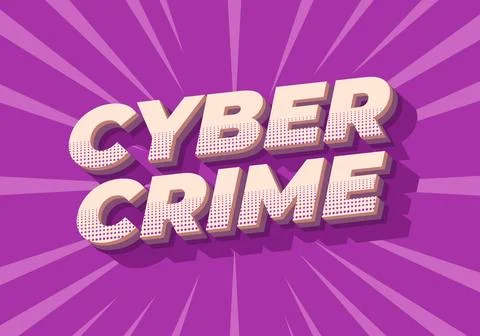 Cyber crime. Text effect in bold fonts with modern colors Stock Illustration