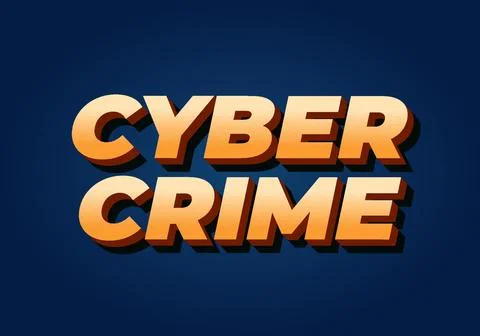 Cyber crime. Text effect in bold fonts with modern colors Stock Illustration