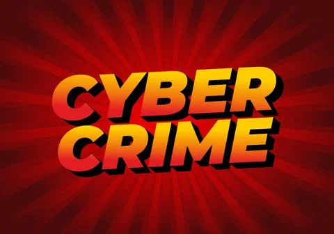 Cyber crime. Text effect in bold fonts with modern colors Stock Illustration