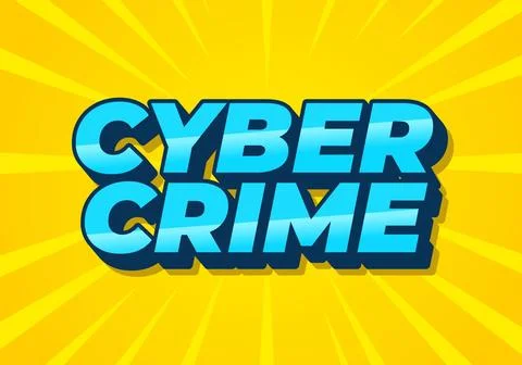 Cyber crime. Text effect in bold fonts with modern colors Stock Illustration