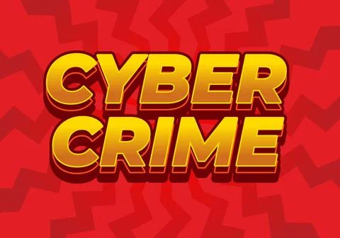 Cyber crime. Text effect in bold fonts with modern colors Stock Illustration