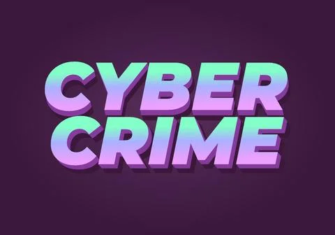 Cyber crime. Text effect in bold fonts with modern colors 스톡 일러스트
