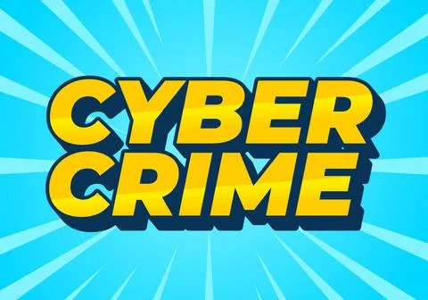 Cyber crime. Text effect in bold fonts with modern colors Stock Illustration