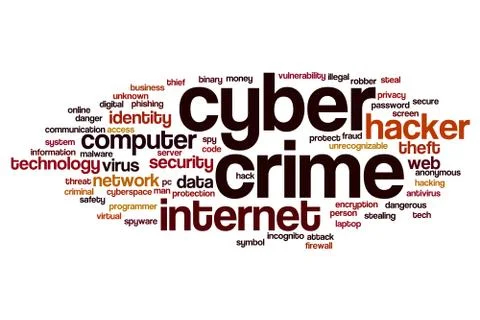 Cyber crime word cloud Illustrazione stock