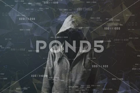 Cyber criminal, anonymous computer hacker, concept for network security Stock Photos