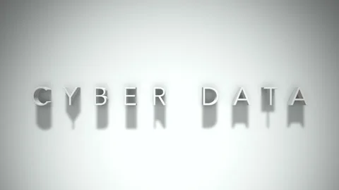 Cyber data 3D title animation with shadows on a white background Stock Footage 297514810
