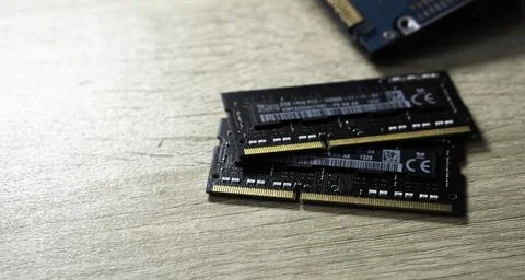 Cyber data attack concept : broken laptop ,crash motherboard ,memory hard d.. Stock Photos