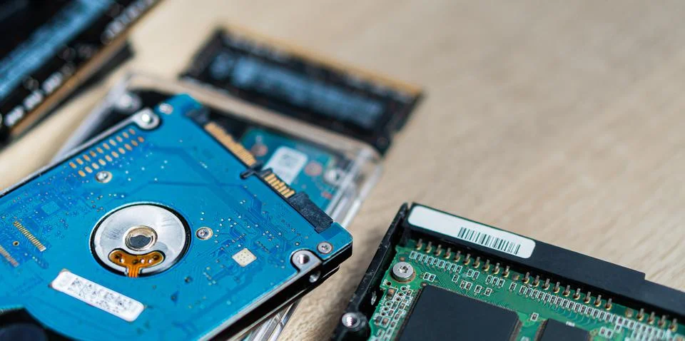 Cyber data attack concept : broken laptop ,crash motherboard ,memory hard d.. 写真素材