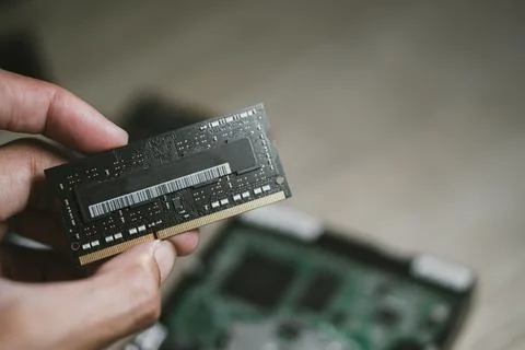Cyber data attack concept : broken laptop ,crash motherboard ,memory hard d.. 스톡 사진