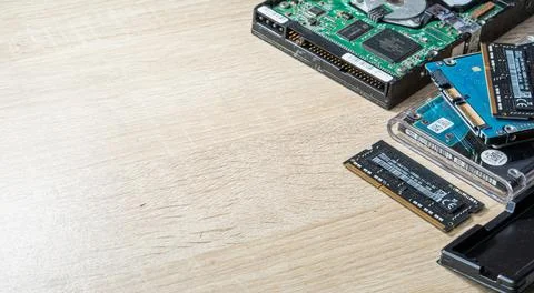 Cyber data attack concept : broken laptop ,crash motherboard ,memory hard d.. 写真素材