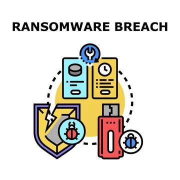 Cyber data breach ransomware attack concept Stock Illustration