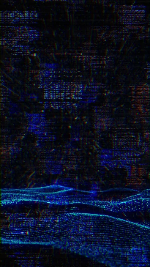 Cyber Data Glitch Wave with Digital Code Distortion Video stock 341361598