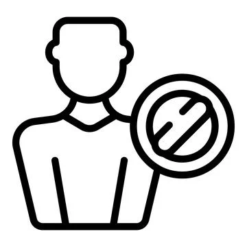 Cyber data lock icon outline vector. Fake account Stock Illustration