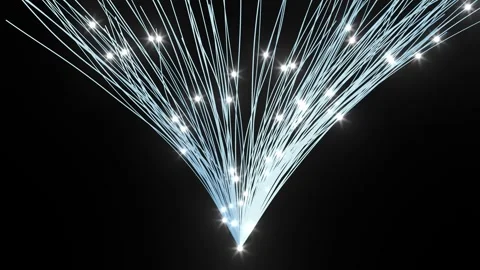 Cyber data neon curve lines ML tech bg Stock Footage 335617565