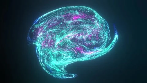 Cyber data particles and heavy brain cells particles animation Stock Footage 243004059