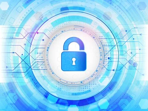 Cyber data protection of business technology. System privacy. Illustrazione stock