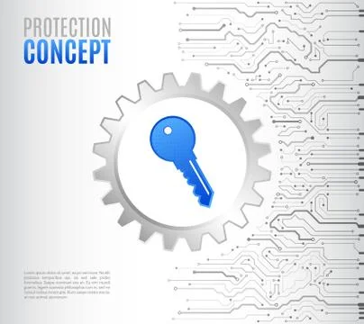 Cyber data security, information privacy. Global internet network protection. Stock Illustration