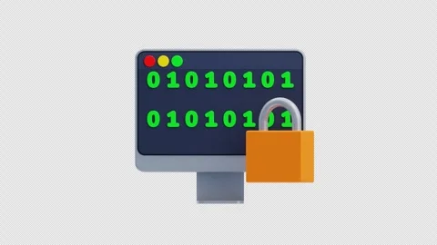 Cyber data security lock 3d animation Stock Footage 320807746