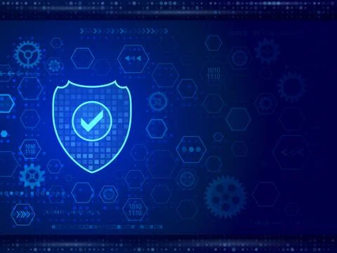 Cyber data security. Network guard illustration. Stock Illustration