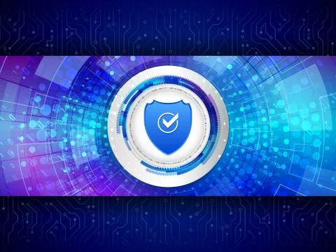 Cyber data security. Network guard illustration. Stock Illustration