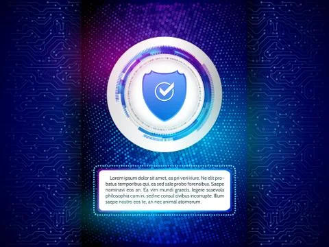Cyber data security. Network guard illustration. Digital technology protectio Stock Illustration