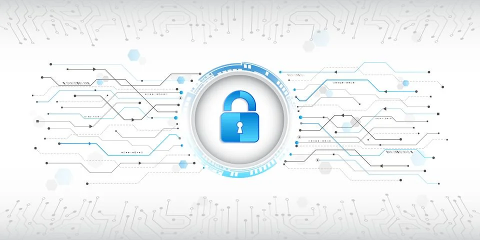 Cyber data security or information privacy idea. Cybersecurity and informatio Stock Illustration