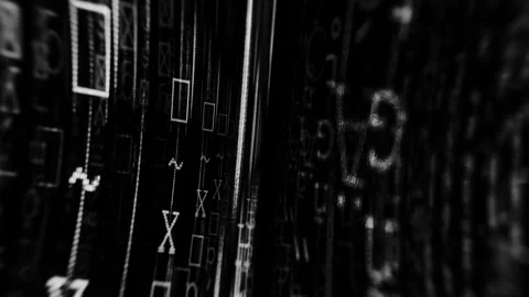 Cyber data technology in a 2d animation Stock Footage 253622072