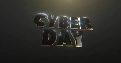 Cyber Day Title in a 3D animation Stock Footage 251448187