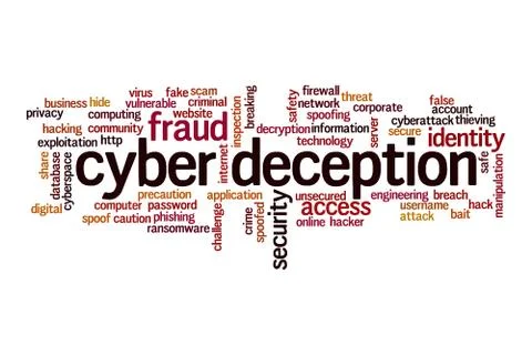 Cyber deception word cloud concept Stock Illustration