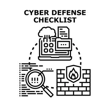 Cyber defense checklist for data protection strategy Stockillustratie