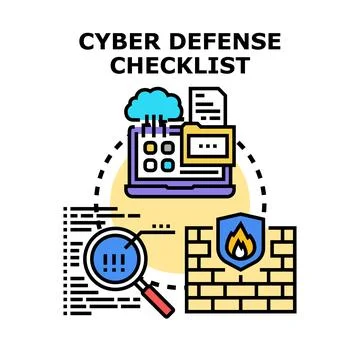 Cyber defense checklist for data protection strategy Stockillustratie