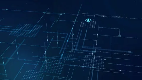Cyber Defense Concept: Floating Electronic Boards in 3D Vídeos de archivo 348608060