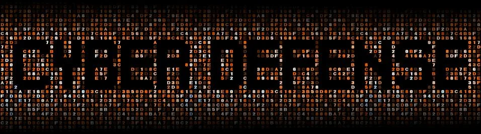 Cyber Defense text on hex code illustration Illustrazione stock