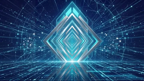 Cyber Diamond Portal Vídeo Stock 342879854