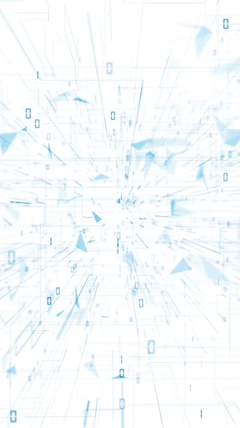 Cyber digital network space with binary numbers loop vertical background Stock Footage 345055386