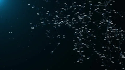 Cyber digital numbers Cyberspace matrix numbers rain and Digital Data Network Stock Footage 293532763
