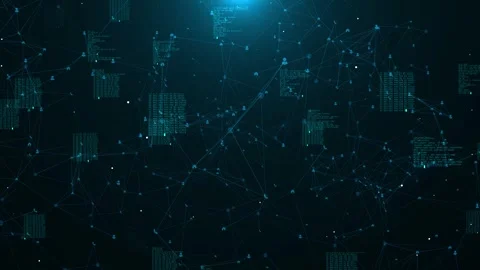 Cyber digital numbers Cyberspace matrix numbers rain and Digital Data Network Stock Footage 293534022