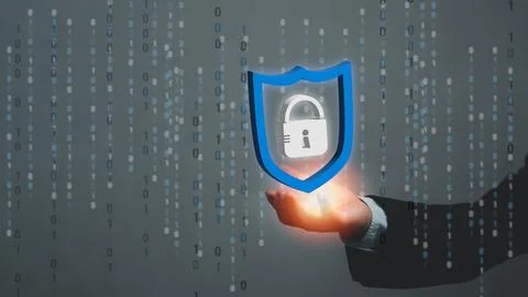 Cyber digital technology internet network online information security.Safety  Stock Photos