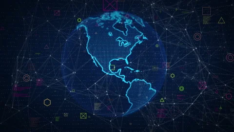 Cyber digital world technology background Stock-Footage 203898555