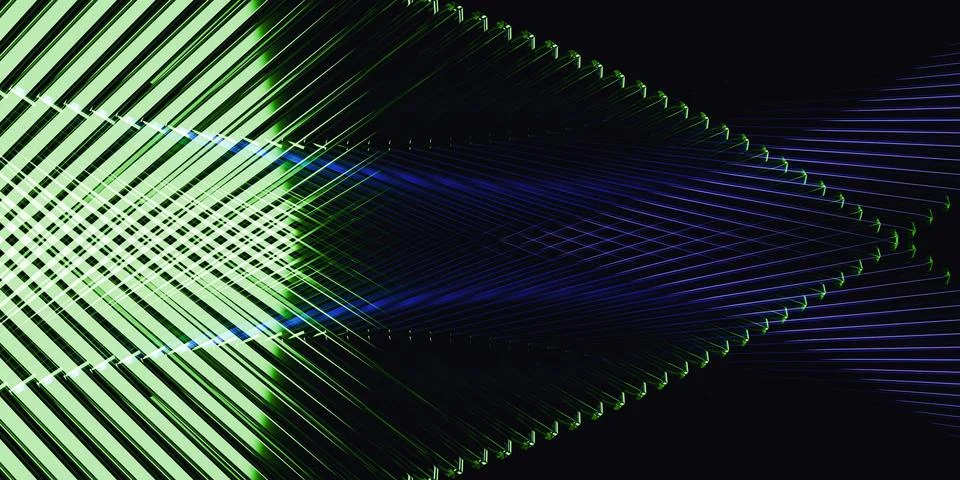 Cyber elements closeup made of dispersion glass and liquid acrylic vibrant .. Stock Illustration