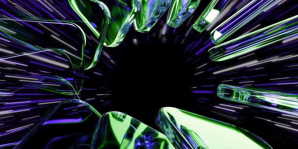 Cyber elements closeup made of dispersion glass and liquid acrylic vibrant .. 스톡 일러스트