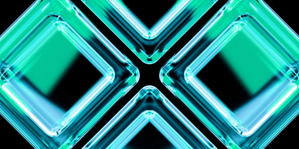 Cyber elements closeup made of dispersion glass and liquid acrylic vibrant .. Stock Illustration