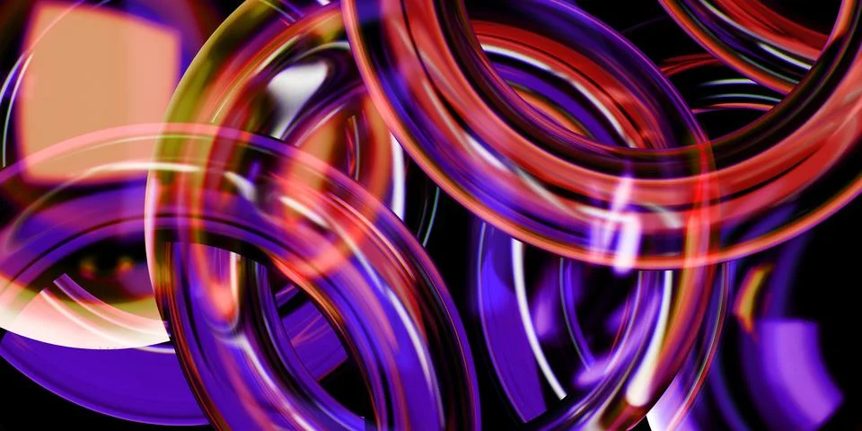 Cyber elements closeup made of dispersion glass and liquid acrylic vibrant .. Stock Illustration